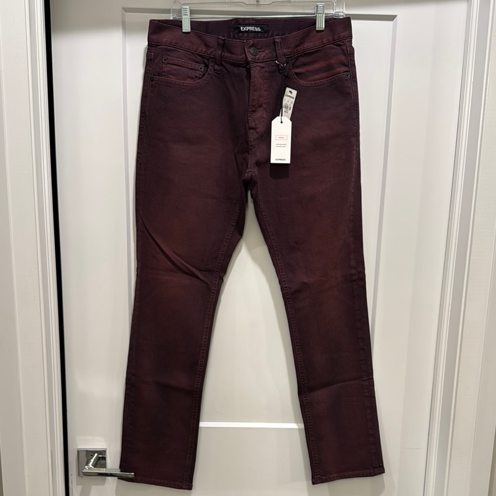 Express Men's Burgundy Jeans